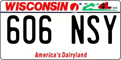 WI license plate 606NSY