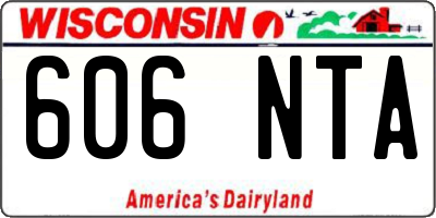WI license plate 606NTA