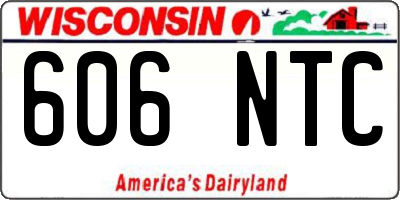 WI license plate 606NTC