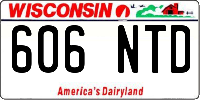 WI license plate 606NTD