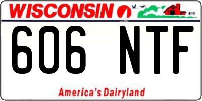 WI license plate 606NTF