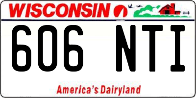 WI license plate 606NTI