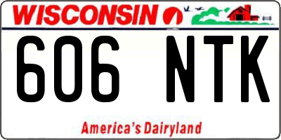 WI license plate 606NTK