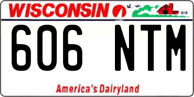 WI license plate 606NTM