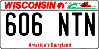 WI license plate 606NTN