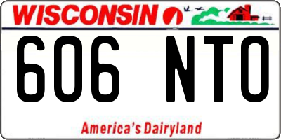 WI license plate 606NTO