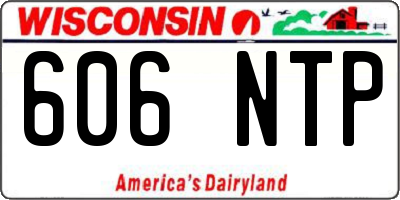WI license plate 606NTP
