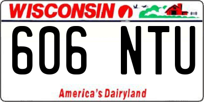 WI license plate 606NTU