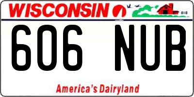 WI license plate 606NUB