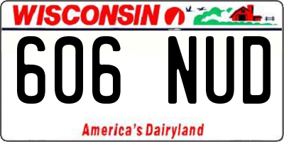 WI license plate 606NUD