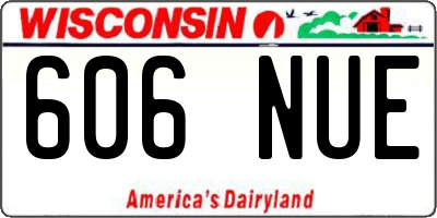 WI license plate 606NUE