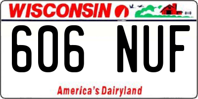 WI license plate 606NUF