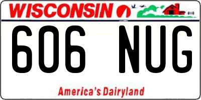WI license plate 606NUG