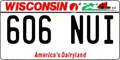 WI license plate 606NUI