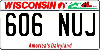 WI license plate 606NUJ