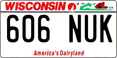 WI license plate 606NUK