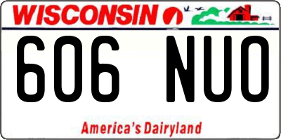 WI license plate 606NUO