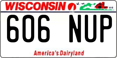 WI license plate 606NUP