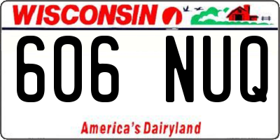 WI license plate 606NUQ
