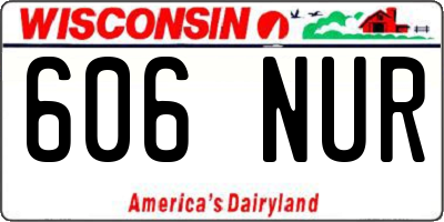 WI license plate 606NUR