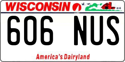 WI license plate 606NUS