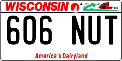 WI license plate 606NUT