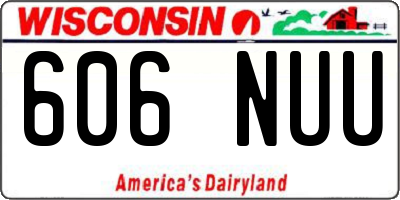 WI license plate 606NUU