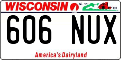 WI license plate 606NUX