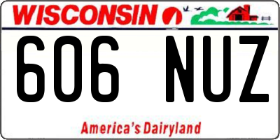 WI license plate 606NUZ