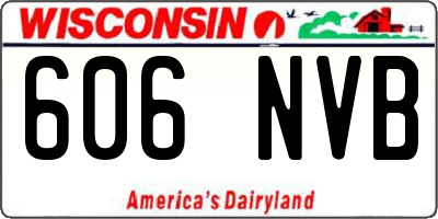WI license plate 606NVB
