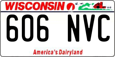 WI license plate 606NVC