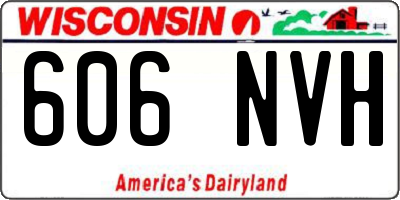 WI license plate 606NVH