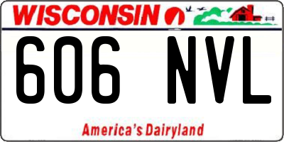 WI license plate 606NVL