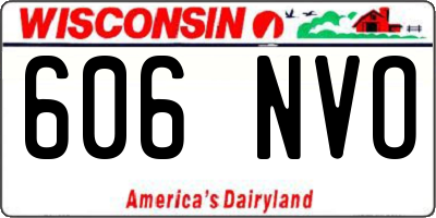 WI license plate 606NVO