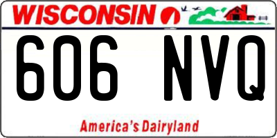 WI license plate 606NVQ