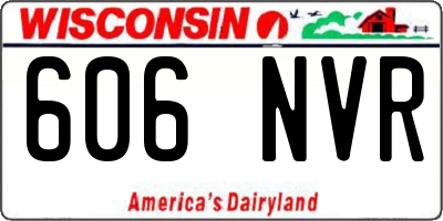 WI license plate 606NVR