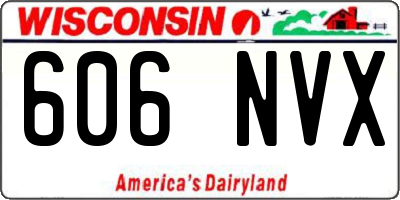 WI license plate 606NVX