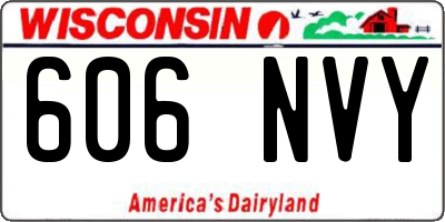WI license plate 606NVY