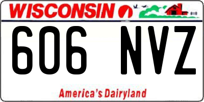 WI license plate 606NVZ