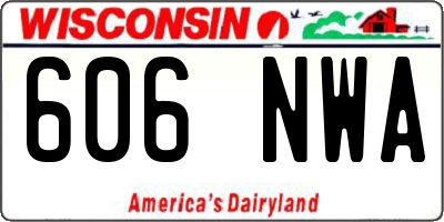 WI license plate 606NWA