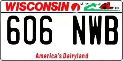 WI license plate 606NWB