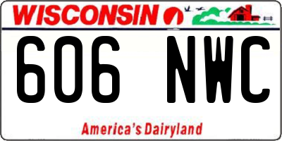 WI license plate 606NWC
