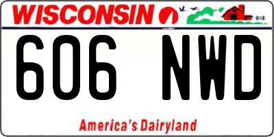WI license plate 606NWD