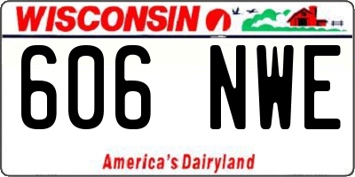 WI license plate 606NWE