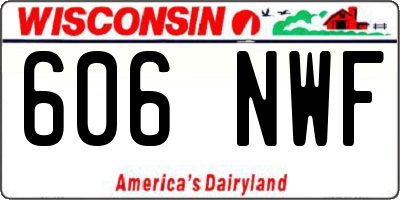 WI license plate 606NWF