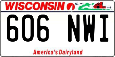WI license plate 606NWI
