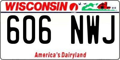 WI license plate 606NWJ