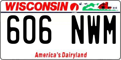 WI license plate 606NWM