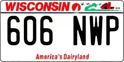 WI license plate 606NWP