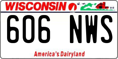 WI license plate 606NWS